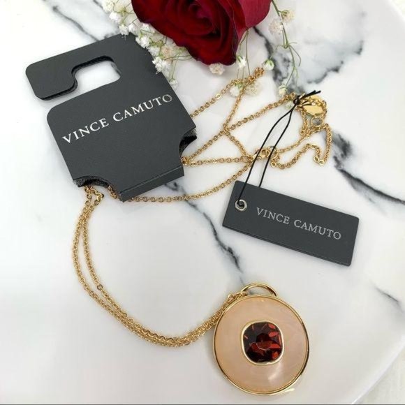 VINCE CAMUTO Pink Enamel & Plum Necklace - Picture 4 of 5